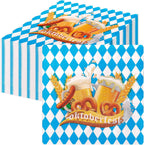 HOWAF 60pcs Oktoberfest Napkins, Blue White Plaids Oktoberfest Paper Napkin Bulk Octoberfest Disposable Napkins for Bavarian Beer Festival Table Decorations German Beer Festival Party Supplies