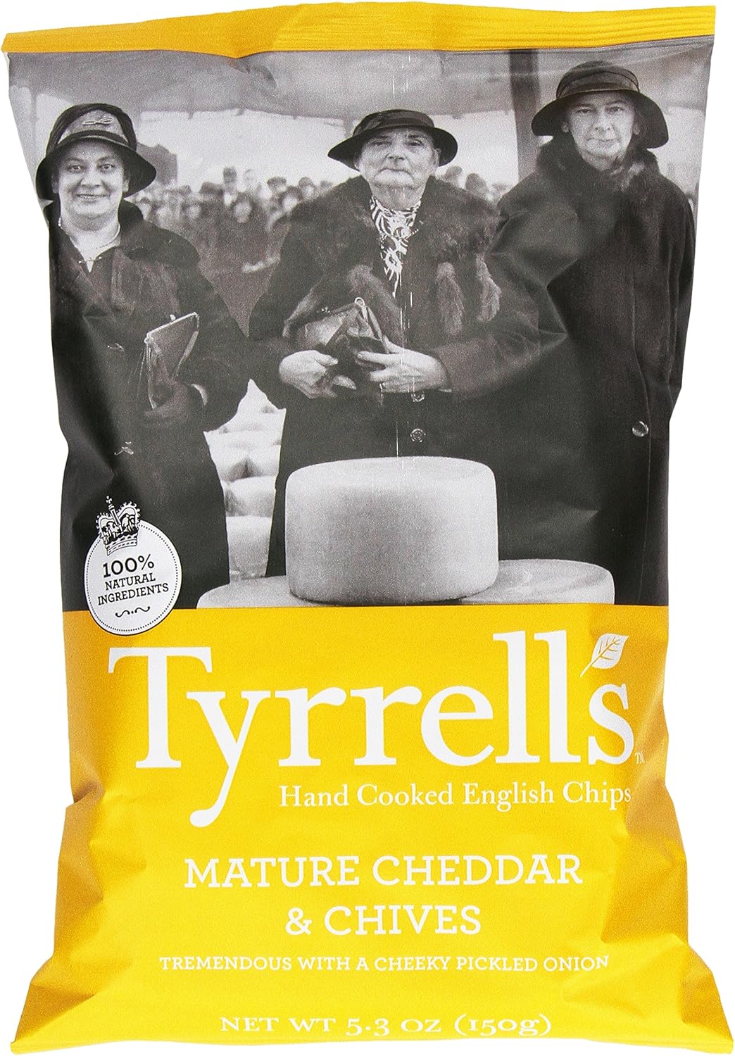 Tyrrell's Crisps, Crisps, Mature Cheddar & Chive, 5.3 Ounce