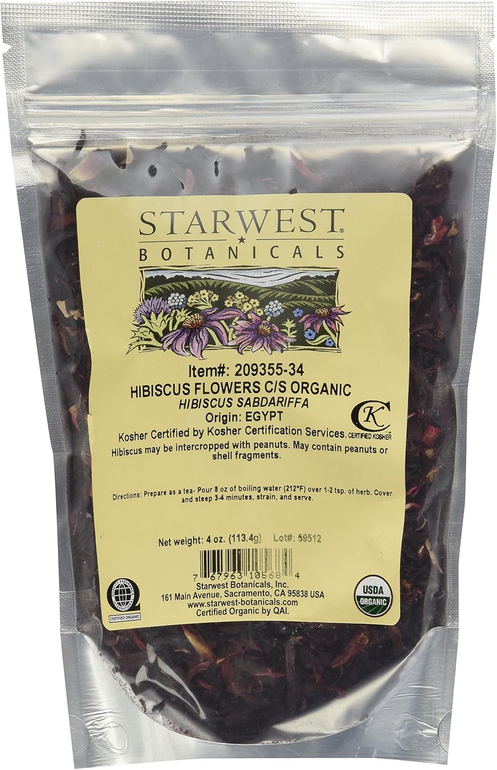 1 X Organic Hibiscus Flowers C/S