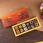 Ghasitaram Gifts Jaiccha Diwali Gift - Happy Diwali Box of Assorted Dry Fruit Sweets 12 pcs|Sweets|Sweets Gift Pack|Diwali Sweets|Indian Mithai|Diwali Sweets Gift Box|Sweets Gift Box