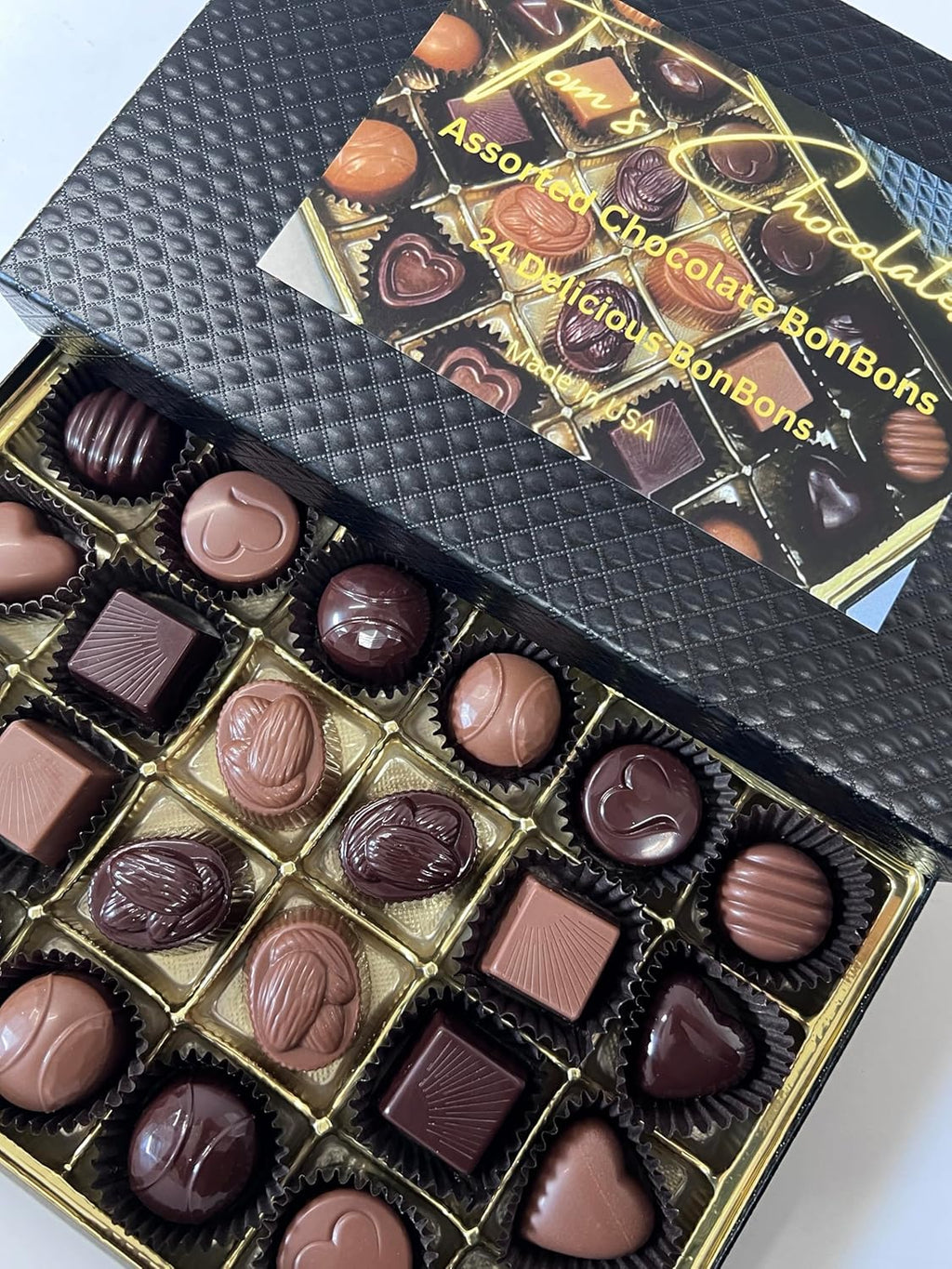 Belgian Chocolate Gift Box - Assorted Chocolate Bon Bons, Easter Candy, All-Natural Flavor by Tom's Chocolate