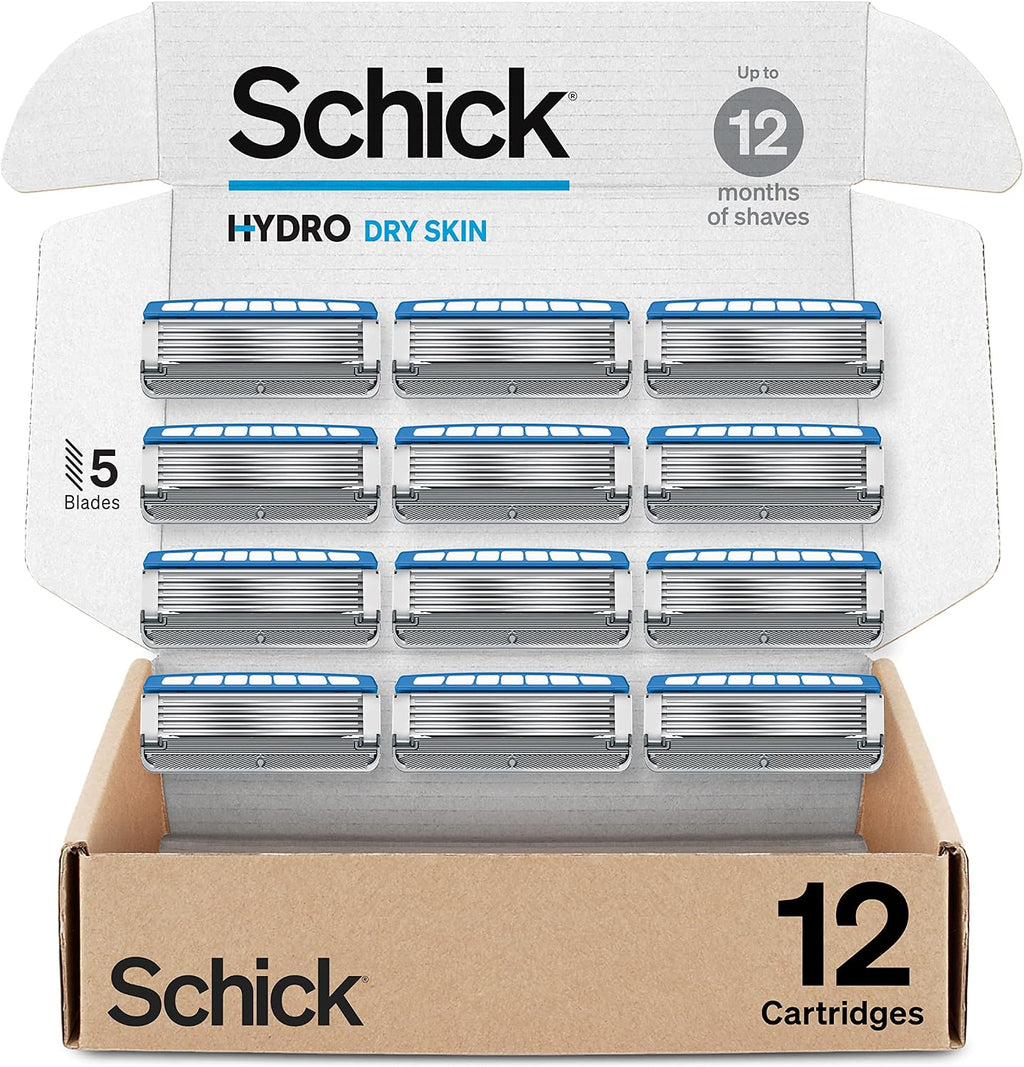 Schick Hydro Dry Skin Razor Refills for Men, 12 Count