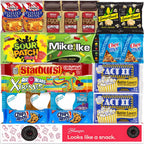 Movie Snacks Box - Movie Night Basket Gift Set - Movie-Night Snack Box for Families and Kids - Gift Basket - Popcorn Movie Night Kit - Popcorn, Candy, Snack Box Assortment (20 Count)