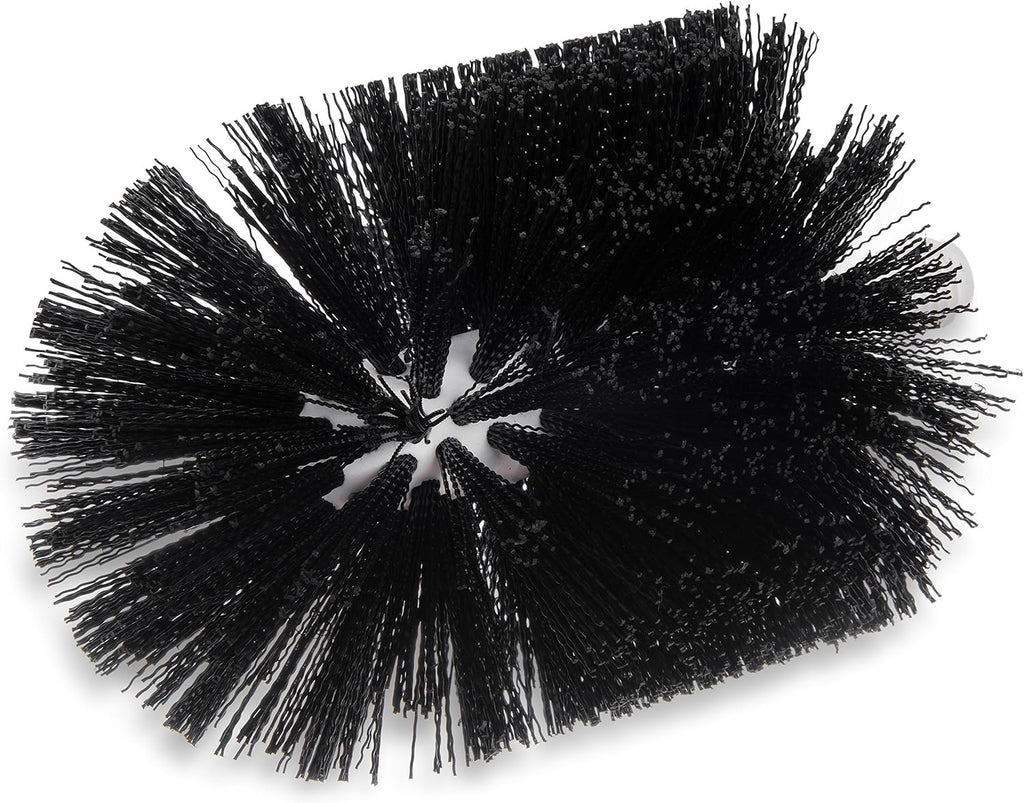 Carlisle Flo-Pac Floor Drain Brush Head (only), 6-3/4"L x 6" Dia, Threaded Handle Hole, Polypropylene bristles, Black, BPA-Free, 4014800