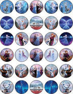 30 x Edible Cupcake Toppers – Winter Princess Inspired Collection of Edible Cake Decorations | Uncut Edible on Wafer Sheet