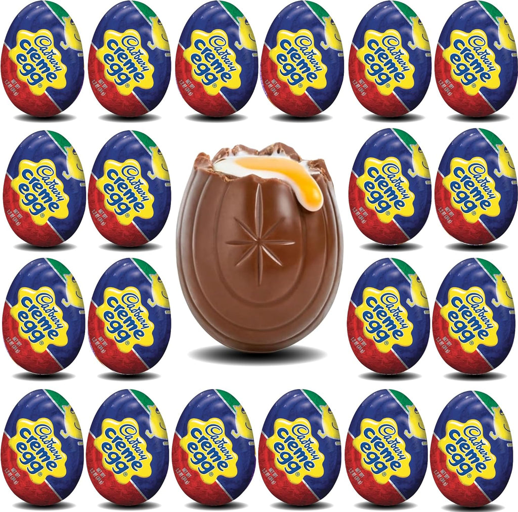 Cadburry Eggs Creme Bulk 24 Pack – Creamy Milk Chocolate Eggs With Fundant Creme Filling – Individually Wrapped Easter Candy – Great for Easter Baskets, Party Favors, and Gifting