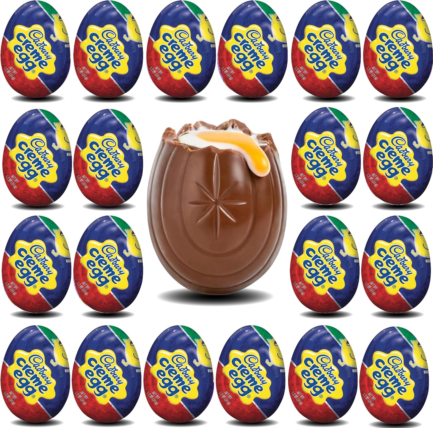 Cadburry Eggs Creme Bulk 24 Pack – Creamy Milk Chocolate Eggs With Fundant Creme Filling – Individually Wrapped Easter Candy – Great for Easter Baskets, Party Favors, and Gifting