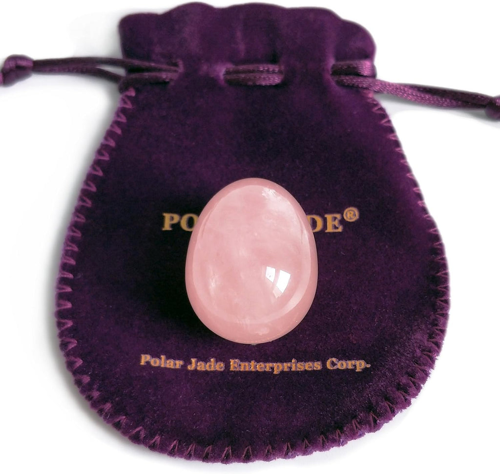 Polar Jade Natural Rose Quartz Crystal Egg, Handcrafted & Polished Love Stone with Smooth Surface, Wellness & Body Awareness Tool for Calm, Balance & Mindful Self-Care (Small, Undrilled)