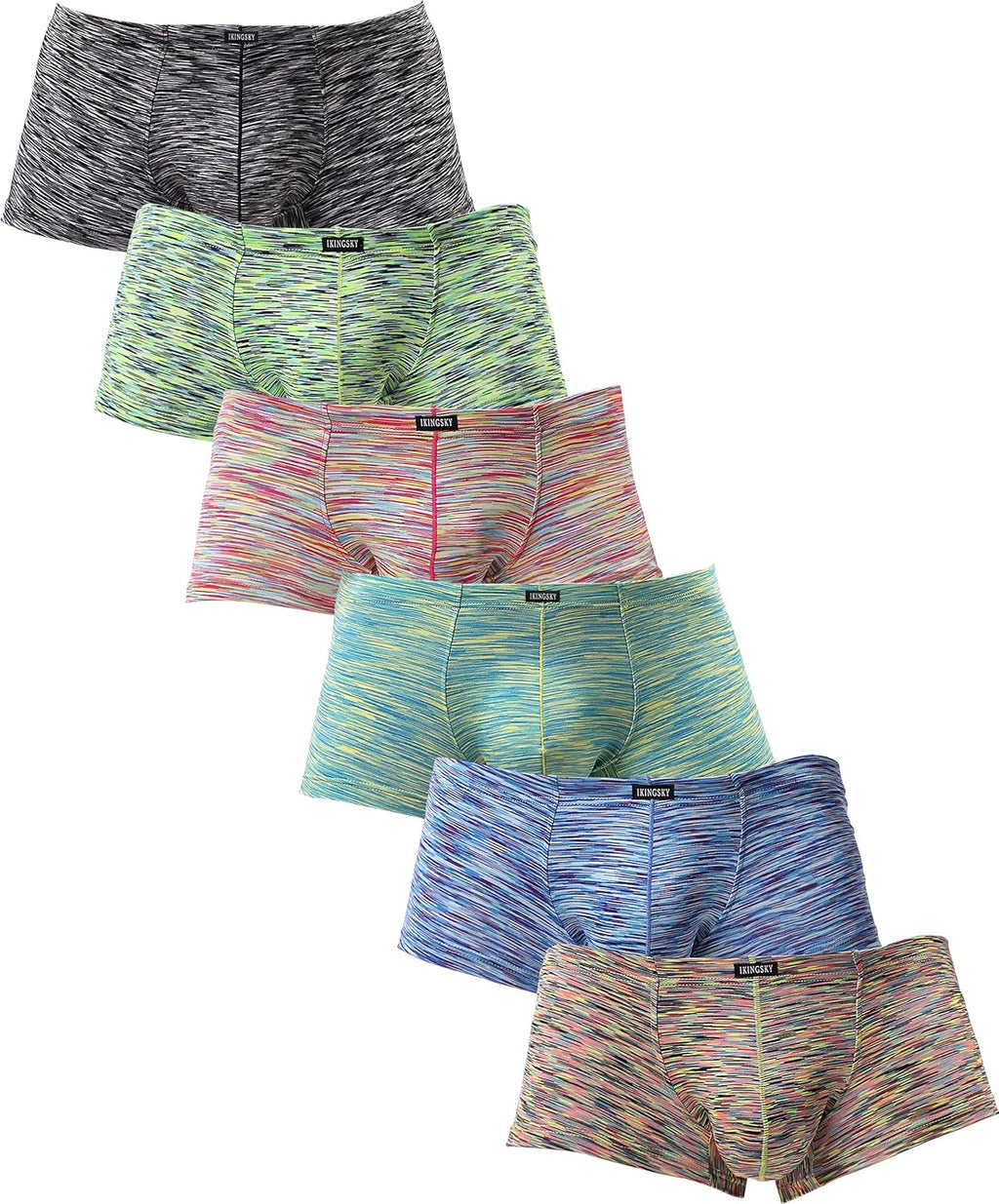 iKingsky Men's Stretch Boxer Briefs Underwear Sexy Low Rise Men Pouch Boxer Shorts