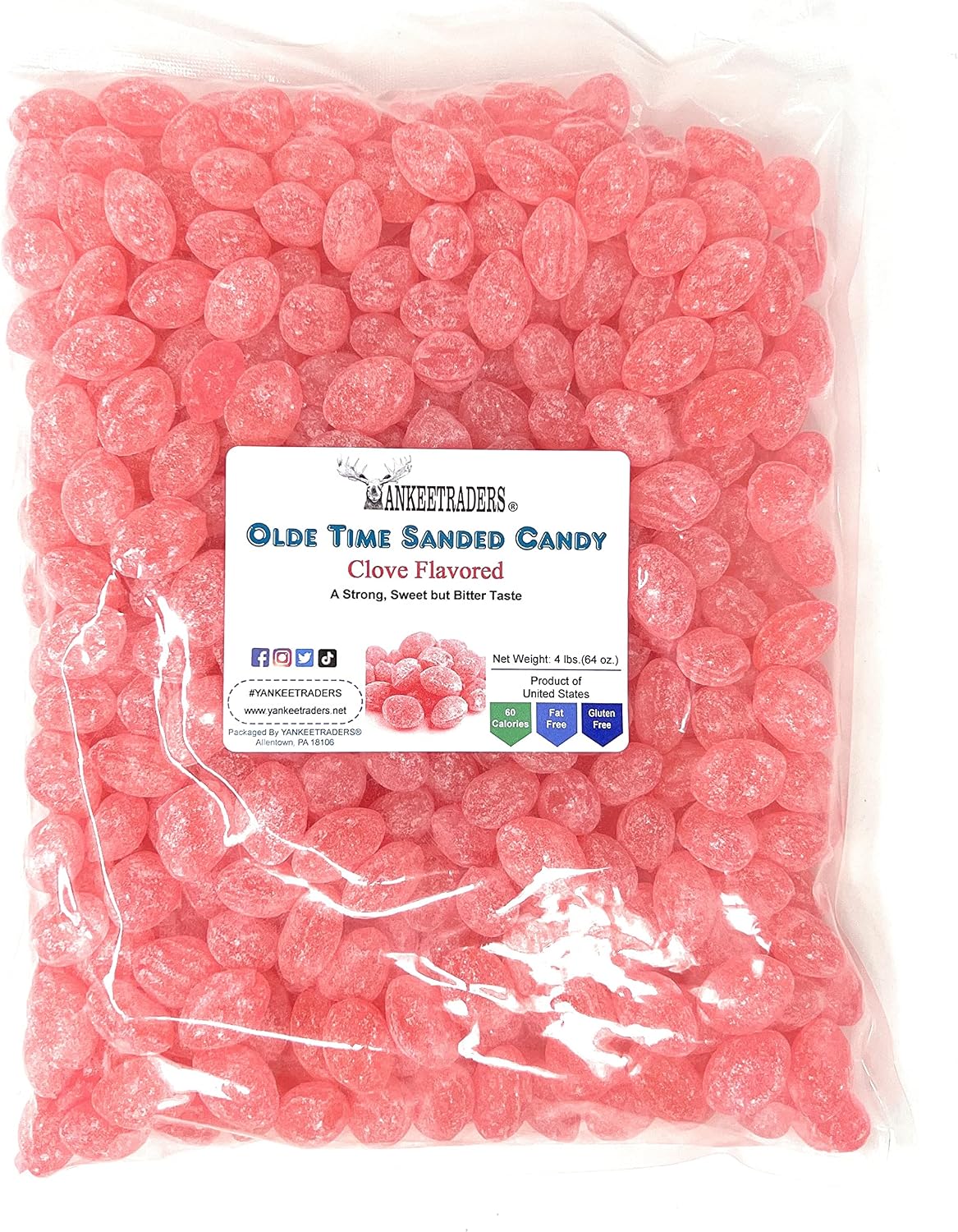 YANKEETRADERS Clove, Old Time Sanded Hard Candy, 4 Pounds
