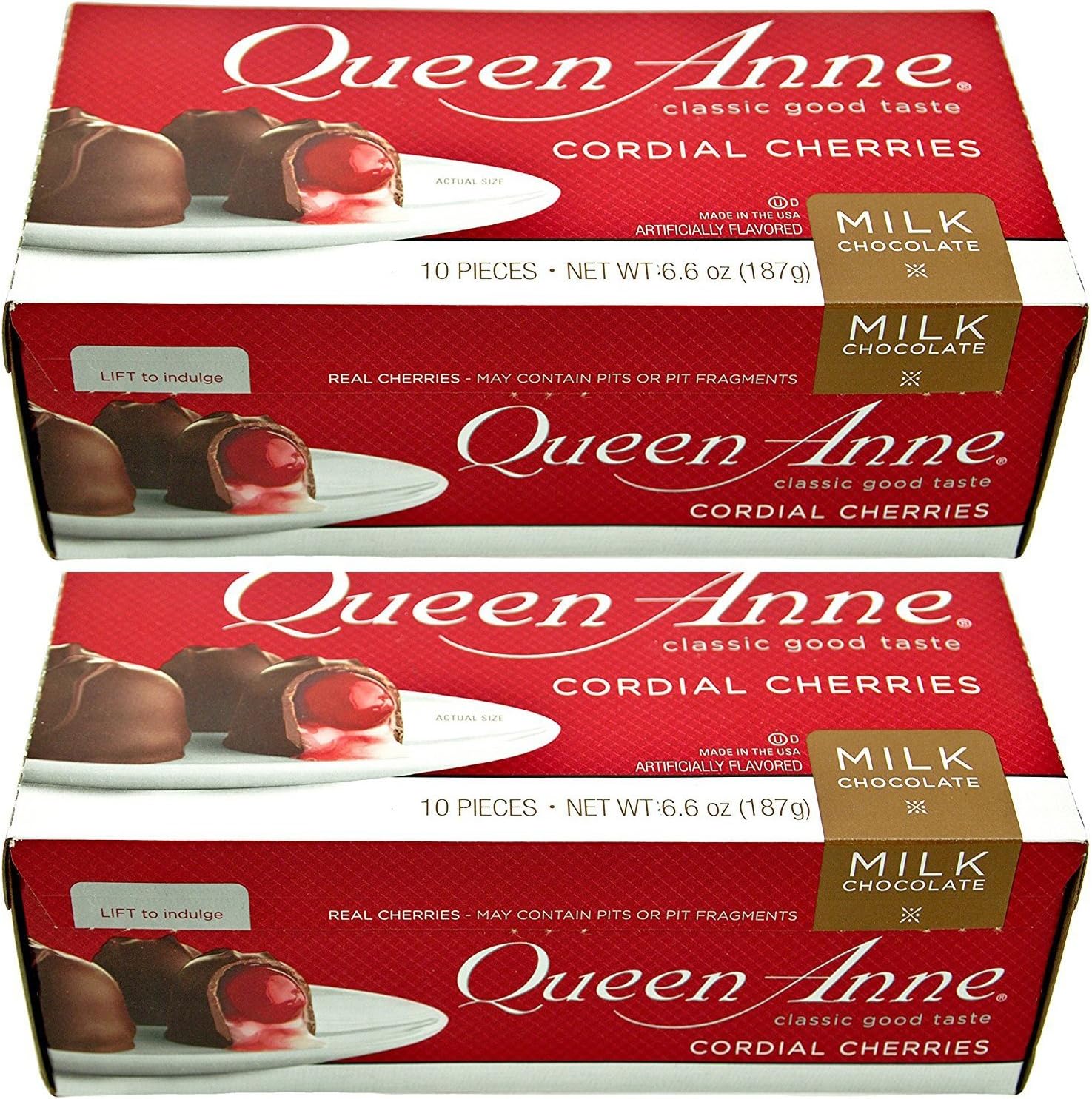 Queen Anne Cordial Cherries, Milk Chocolate-covered, 6.6 Ounces (2pack)