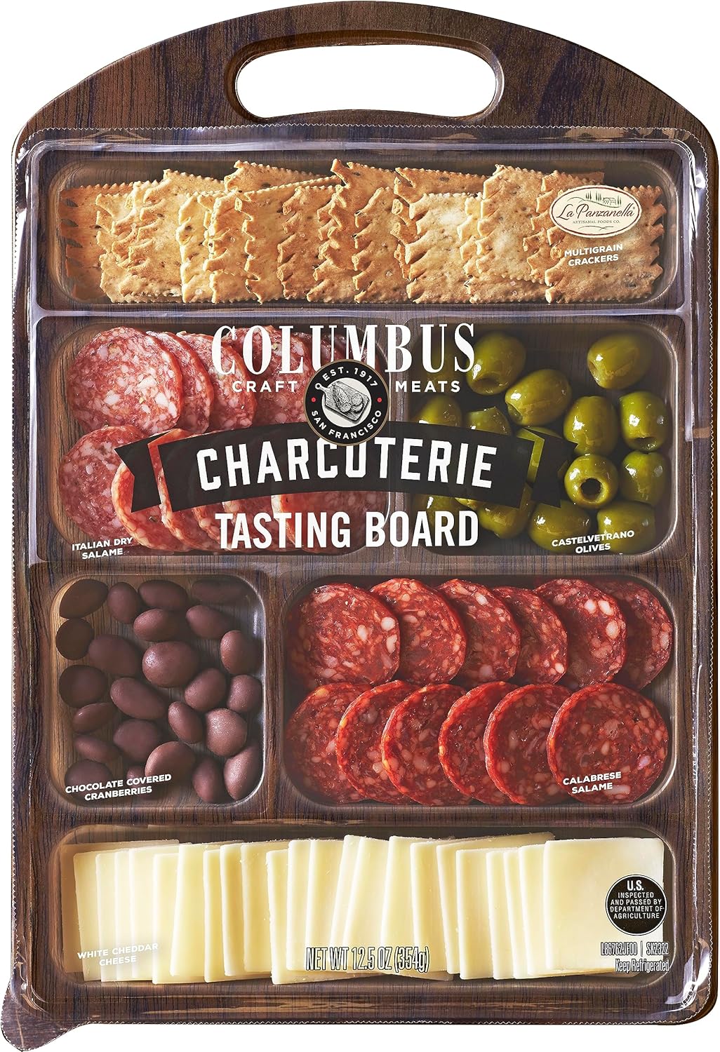 COLUMBUS Charcuterie Boards, Gourmet Meat and Cheese Tray for Entertaining, 12.5 Oz Charcuterie Tasting Board for Parties and Events