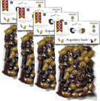 Pack of 4 Mixed Olives in Vacuum, Black Kalamon Olives mixed with Green Olives Marinated in Lemon juice, with savory Greek Oregano, Freshly Sealed Olives with Extra Virgin Oil 4X200g