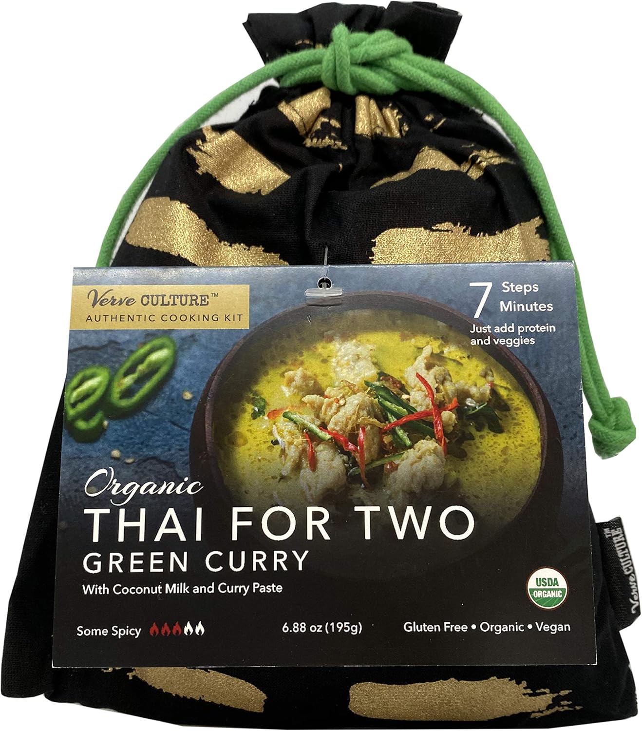 Verve Culture Thai for Two - Thai Green Curry Meal Kit - USDA Organic, Vegan, Gluten-Free - Made in Thailand