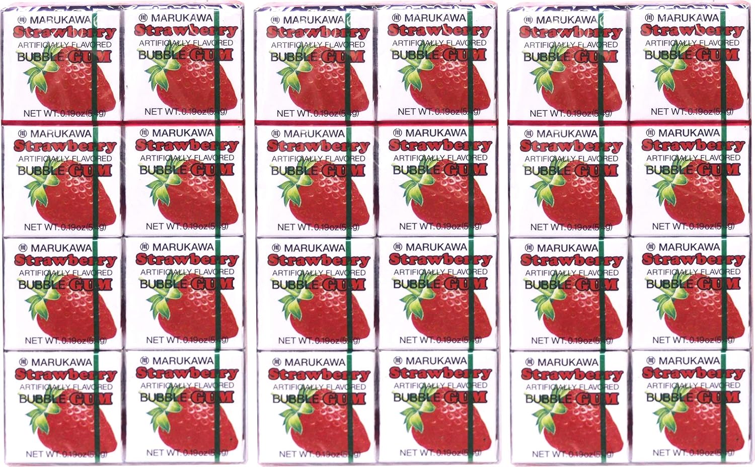 Marukawa Bubble Gum Strawberry 1.52oz (3 Pack)