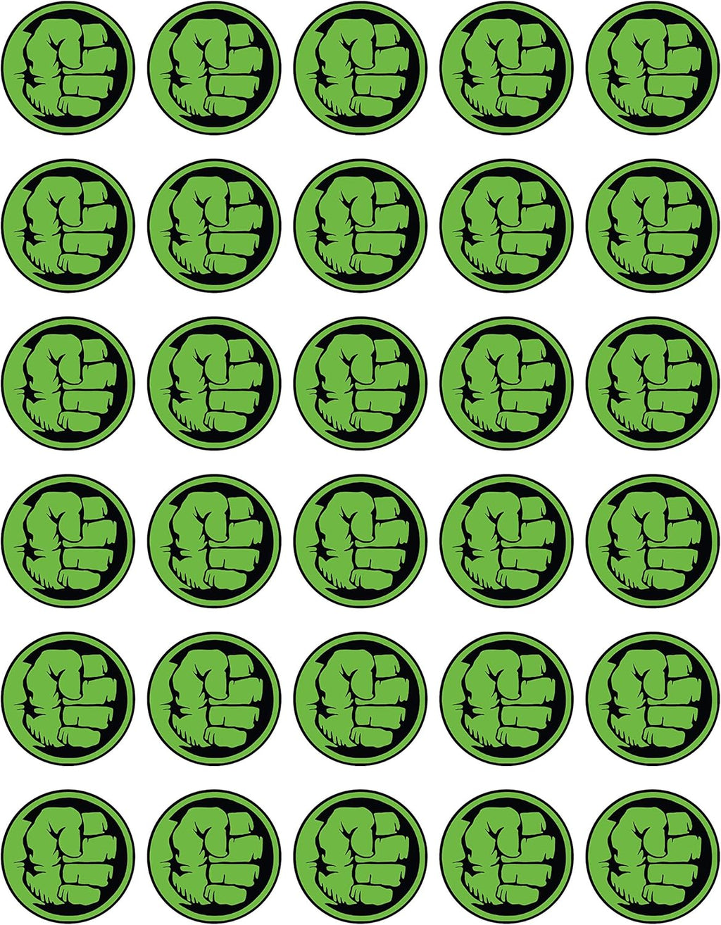 30 x Edible Cupcake Toppers – Hulk Hero Logo Party Collection of Edible Cake Decorations | Edible Wafer Sheet