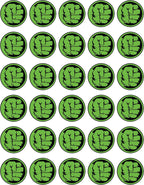 30 x Edible Cupcake Toppers – Hulk Hero Logo Party Collection of Edible Cake Decorations | Edible Wafer Sheet
