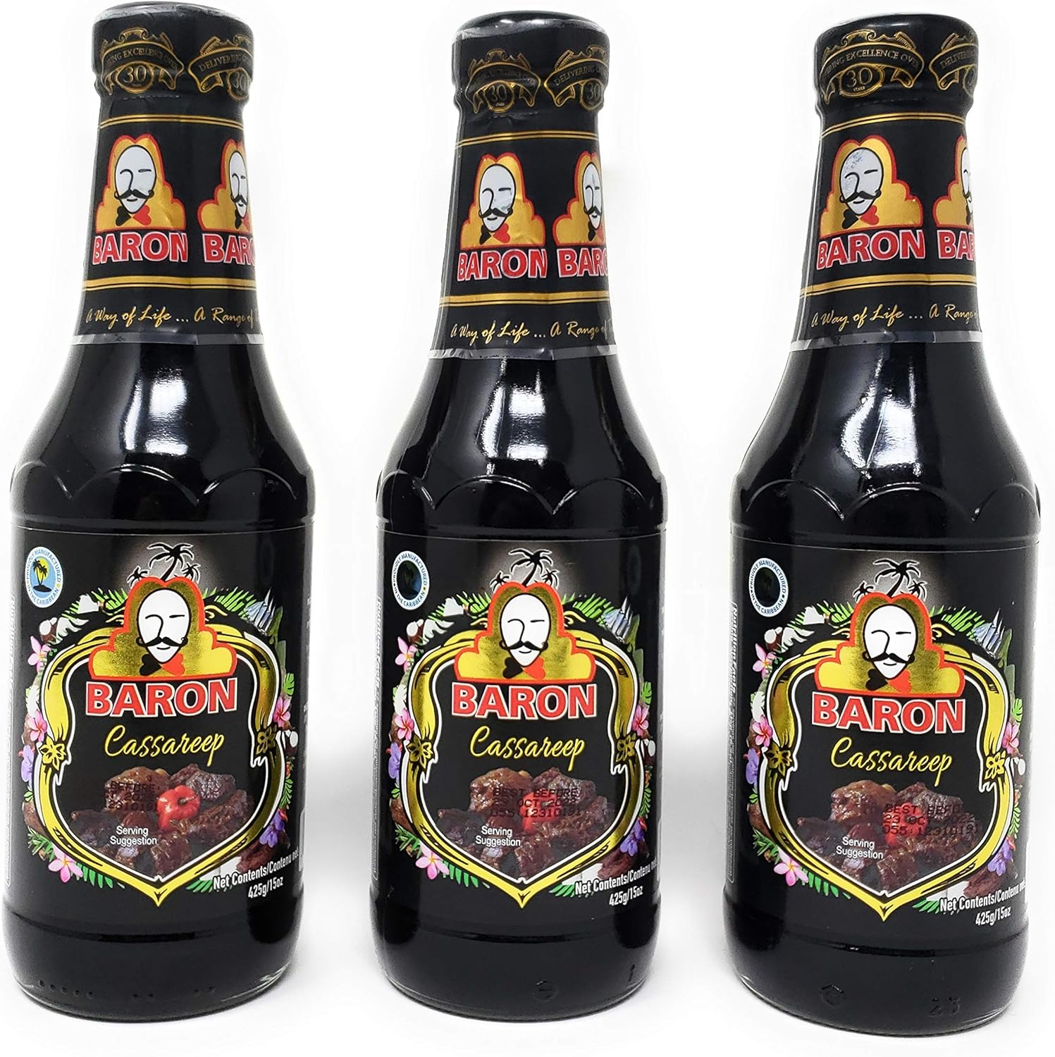 Baron Cassareep Seasoning (3 Pack, Total of 45oz)