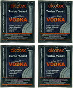 Alcotec Vodka Turbo Yeast | Vodka Distilling | Home Brewing | Fast Acting Powerful Yeast | Wine Yeast for Wine Making | Beer-Brewer Yeast | (pack of 4)