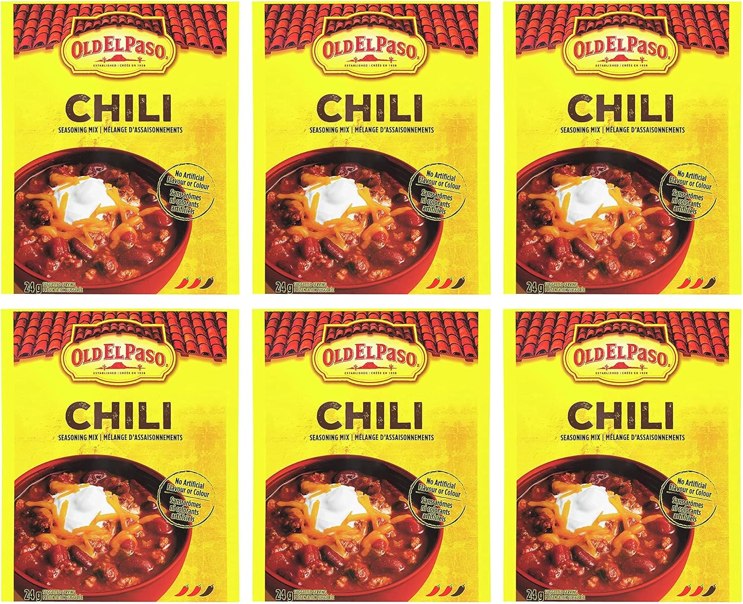 Old El Paso Chili Seasoning Mix, 24g/0.8oz., 6-Pack {Imported from Canada}