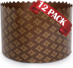 Paska Mold Kulich Large Panettone Paper Baking Molds (12 Pack 15oz) Easter Bread Paper Mold - Easter Bread Forms Panettone Pan Panetone Moulds 5.1x3.35-in