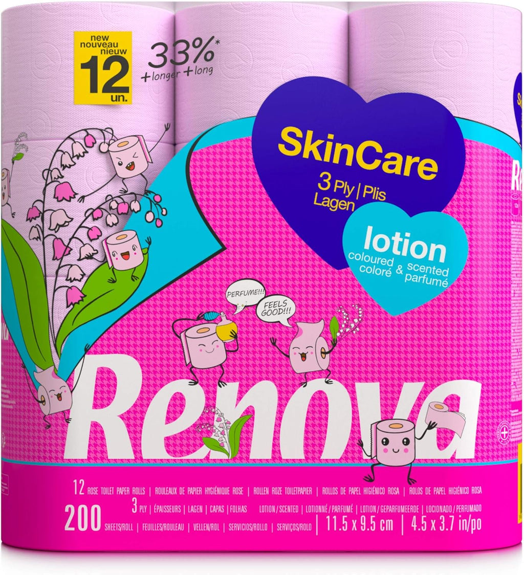 Renova Toilet Paper Lotion – 12 Lotioned Rolls