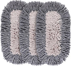 Microfiber Dust Mop Replacement Pads for Hardwood Floor Cleaning, Washable and Reusable Chenille Mop Pads 3 Packs