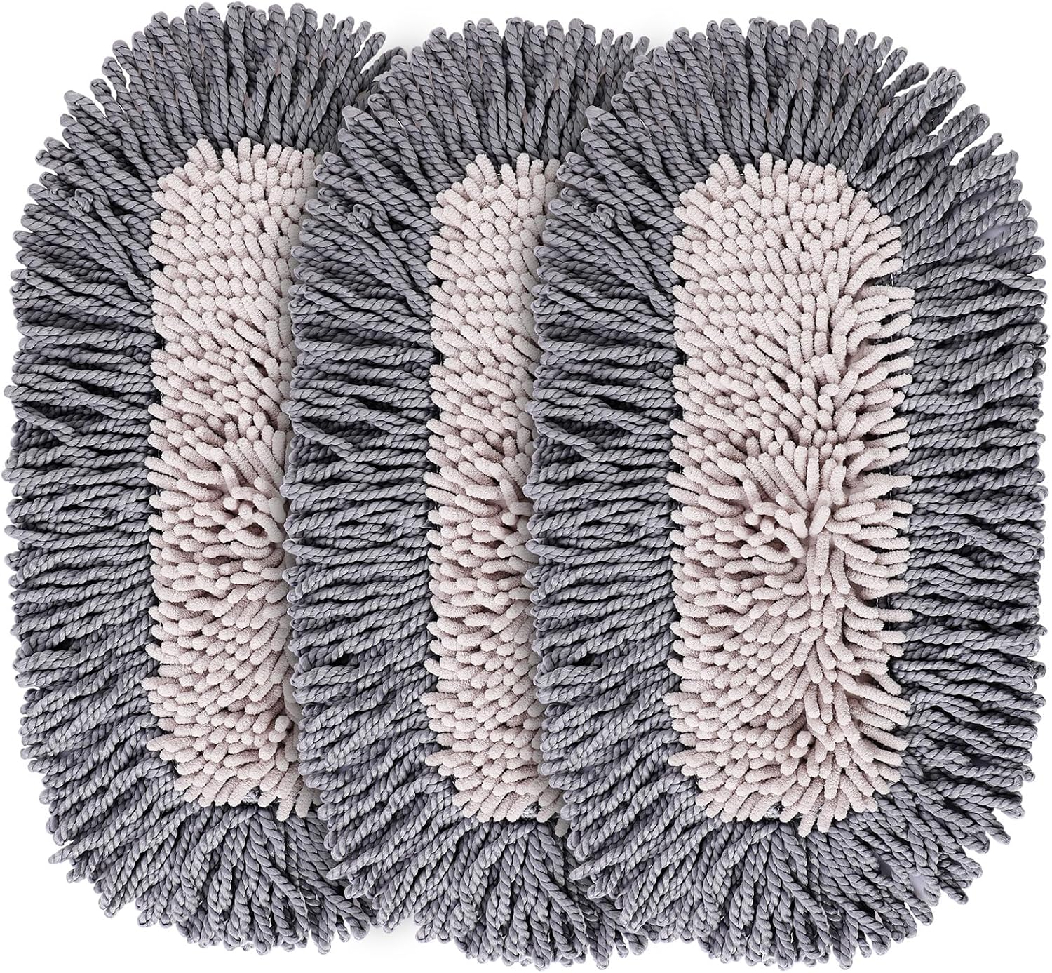 Microfiber Dust Mop Replacement Pads for Hardwood Floor Cleaning, Washable and Reusable Chenille Mop Pads 3 Packs