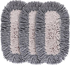 CLEANHOME Microfiber Dust Mop Replacement Pads for Hardwood Floor Cleaning, Washable and Reusable Chenille Mop Pads 3 Packs