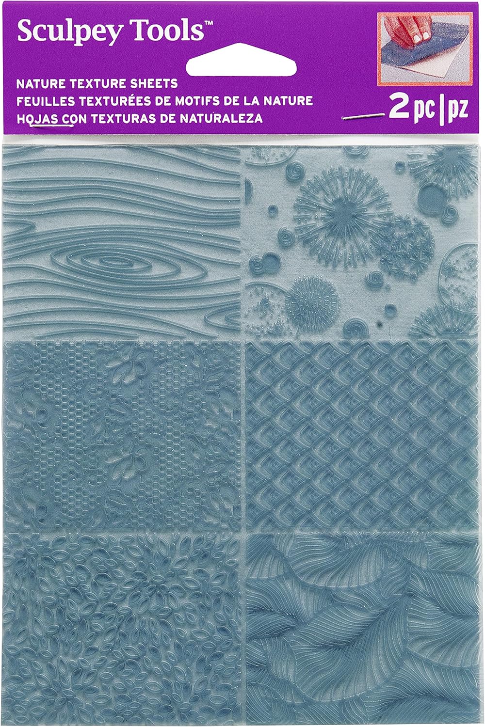 Sculpey Tools Nature Texture Sheet Set, Reusable 2 Piece Set, Great for All Types of DIY Crafts, Polymer Clay, Jewelry Making and Mixed Media, Great for All Skill Levels
