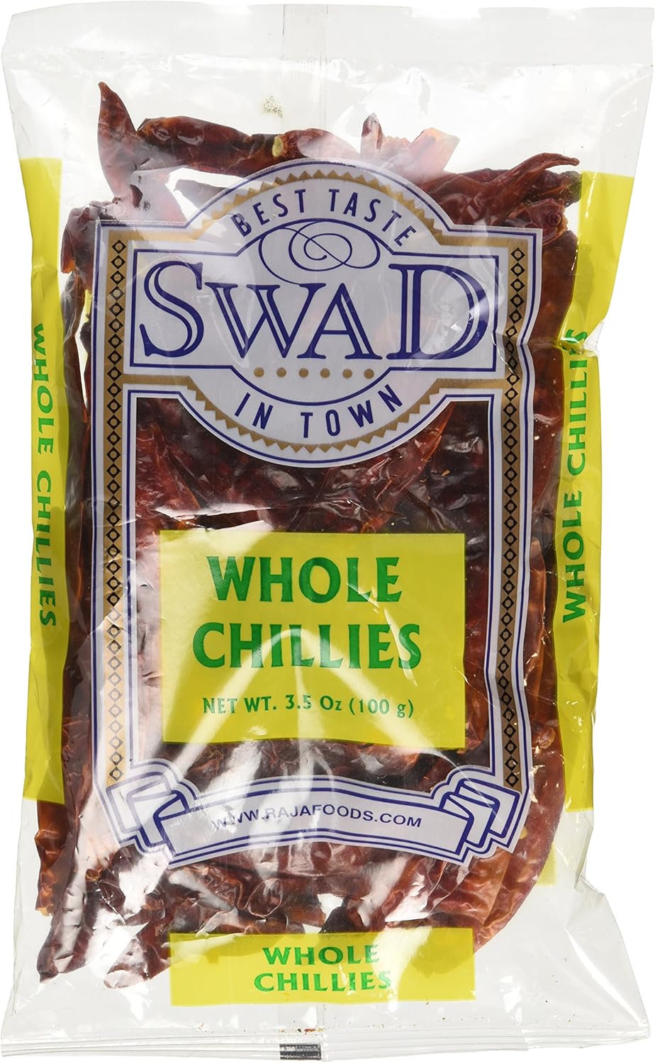 Swad Whole Red Dried Chillies 3.5oz., 100 Grams/ Indian Groceries
