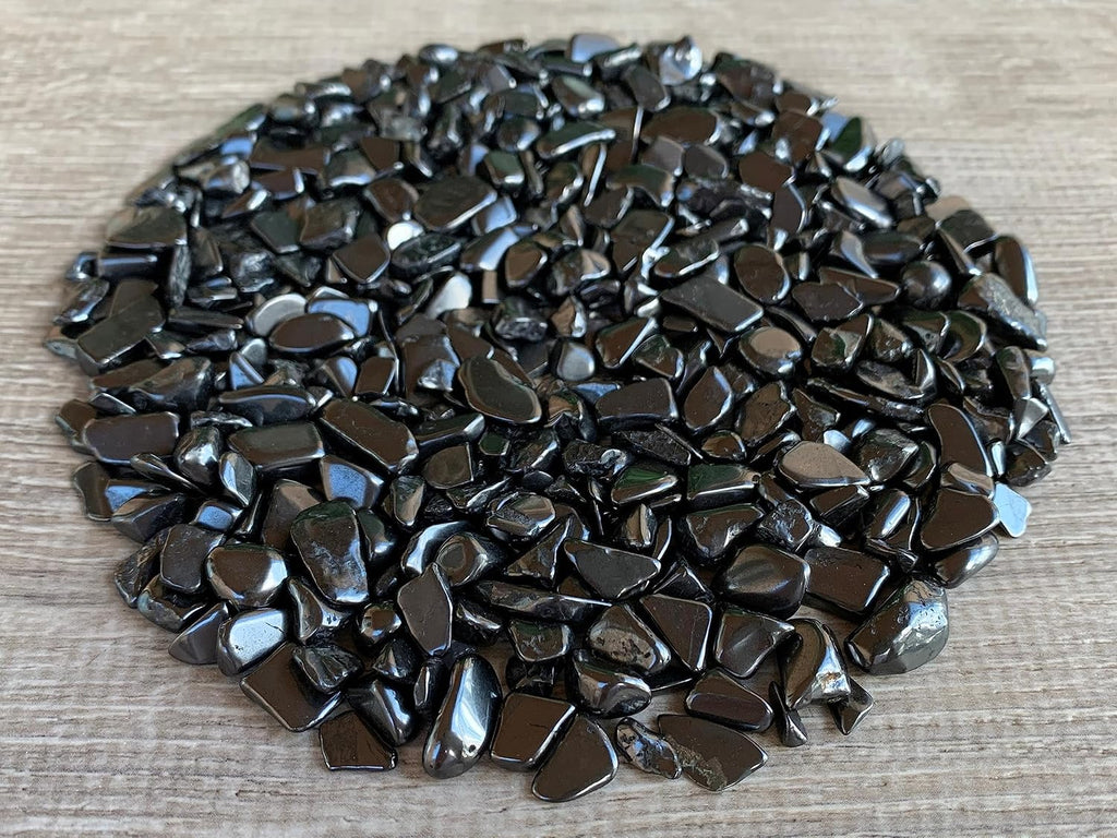 Shungite Chips – Natural Mini Shungite Stones, Crushed Undrilled Shungite, Semi-Tumbled Genuine Shungite (1/8 lb)