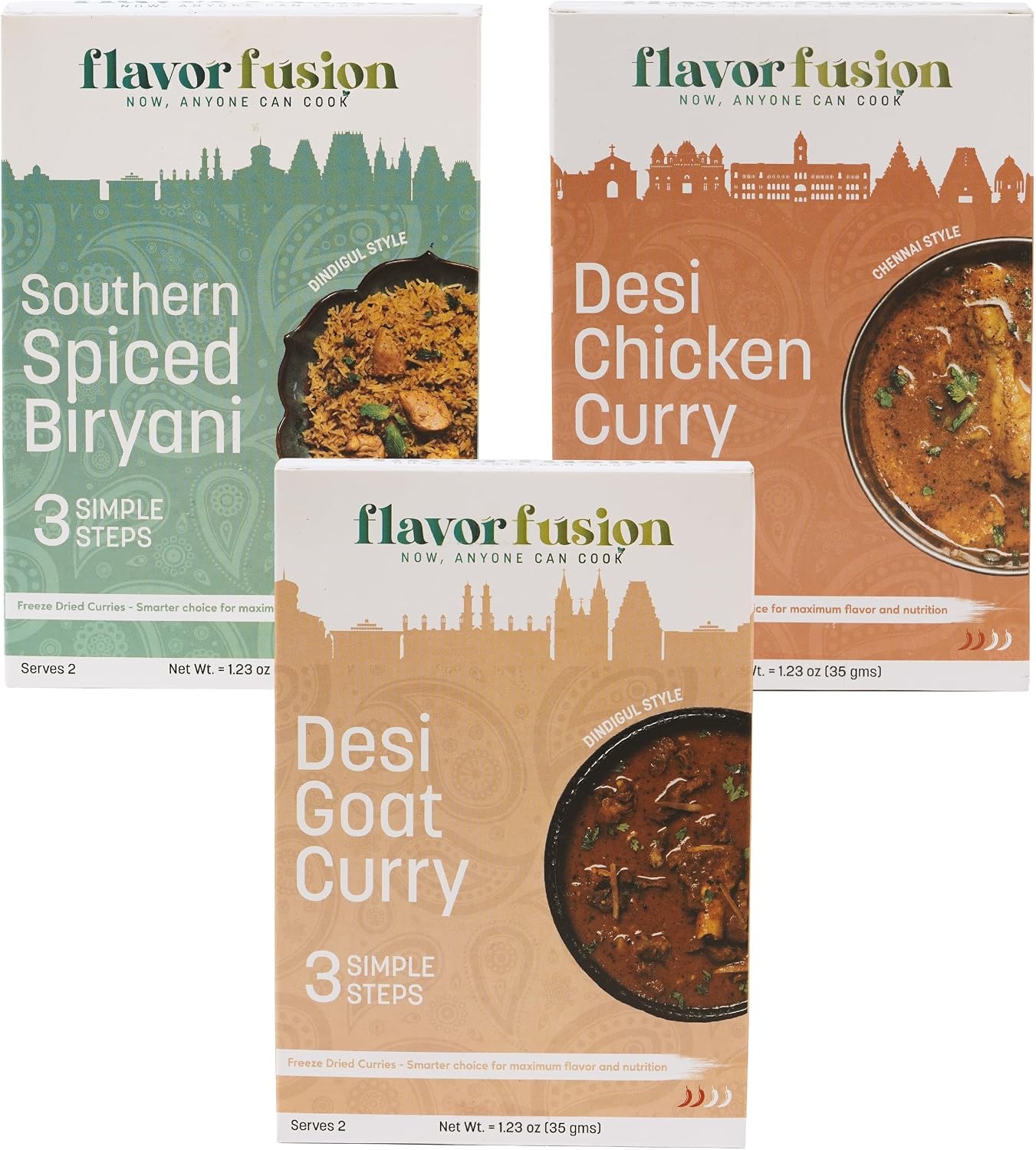 Flavor Fusion with Clean Ingredients - Premium Masala Blends for Rich, Flavorful Home Cooking - No Preservative Masala for a Mild, Authentic Taste (Desi Trio 3 Pack)