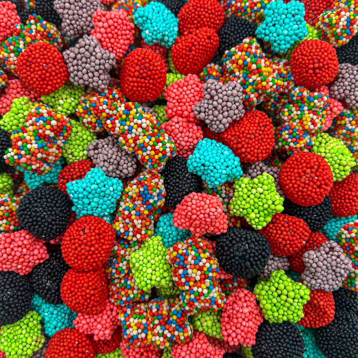 Crunchy Gummy Candy Mix | 2 Pound Bag | Rainbow Nonpareils Bears, Berries, Star Shaped Chewy Clusters | Gummy Mix for Snacking & Easter Candy Buffets | Sweet & Sour Flavors