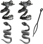 4 PCS Viking Dragon and Snake Alloy Beard Beads Hair Dreadlocks Beads for men Beard Bead Coils