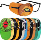 Newcotte 12 Pcs Eye Patch for Kids Toddler Reusable Adjustable Girls Boys Eyepatch for Glasses Left or Right Eye Patch, Assorted Patterns(Spooky)