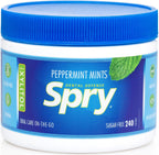Spry Xylitol Peppermint Sugar Free Candy - Promote Oral Health, Increase Saliva Production, Stop Bad Breath, Non-GMO, Gluten-Free, 240 Count (Pack of 1)