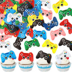 Edible 40PCS Video Game Controllers Cupcake Toppers Wafer Paper Assembled Game On Controllers Cake for Drink Topper Childrens Game Decoration Themed Baby Shower Birthday Party Cake Decoration
