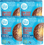 The Good Bean Heat and Eat Pouch - Low-Carb Classic Chili - (4 Pack) 10 oz Pouch - Simmered Black Soybeans with Chili Powder - Pre-Cooked Beans with Good Source of Plant Protein and Fiber