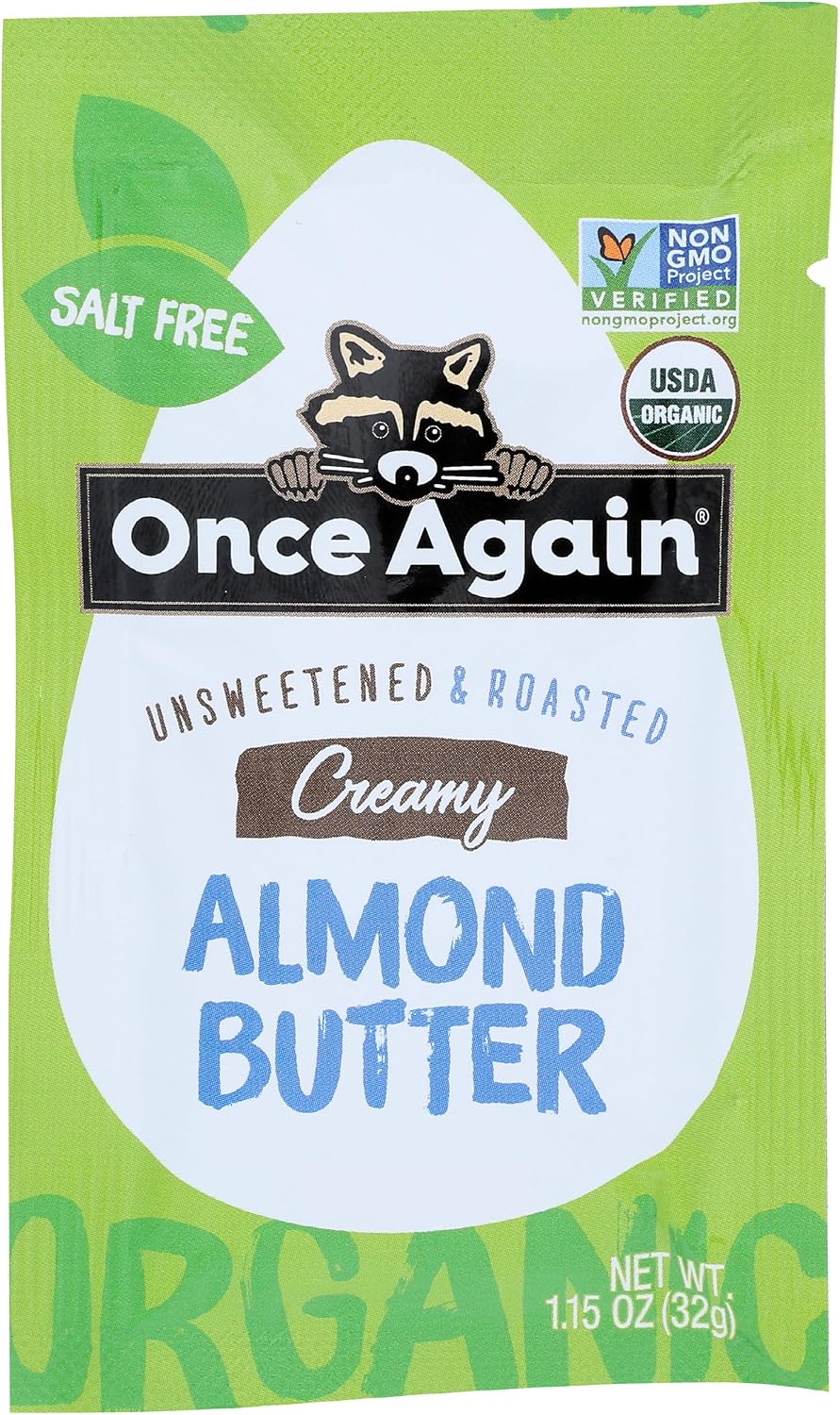 Once Again Organic Creamy Almond Butter, Non GMO, 1.15 Ounces (Pack Of 10)