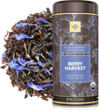Teabloom Organic Fruity Black Tea, Berry Harvest Loose Leaf Tea, USDA Certified Organic & Kosher, Fresh Whole Leaf Blend in Reusable Gift Canister Makes 35-50 Cups
