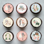 36PCS Edible Wedding Cupcake Toppers Wafer Paper Groom and Bride Cupcake Decoration Diamond Ring Cupcake Picks for Bridal Shower Bachelorette Wedding Party Supplies