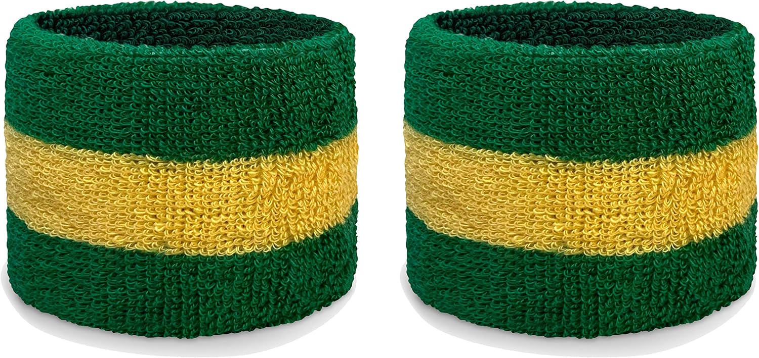 Country Flag/LGBTQ+ St Patrick Sweat Wristbands, 2.5"/4" Tall Size, 2 Pieces