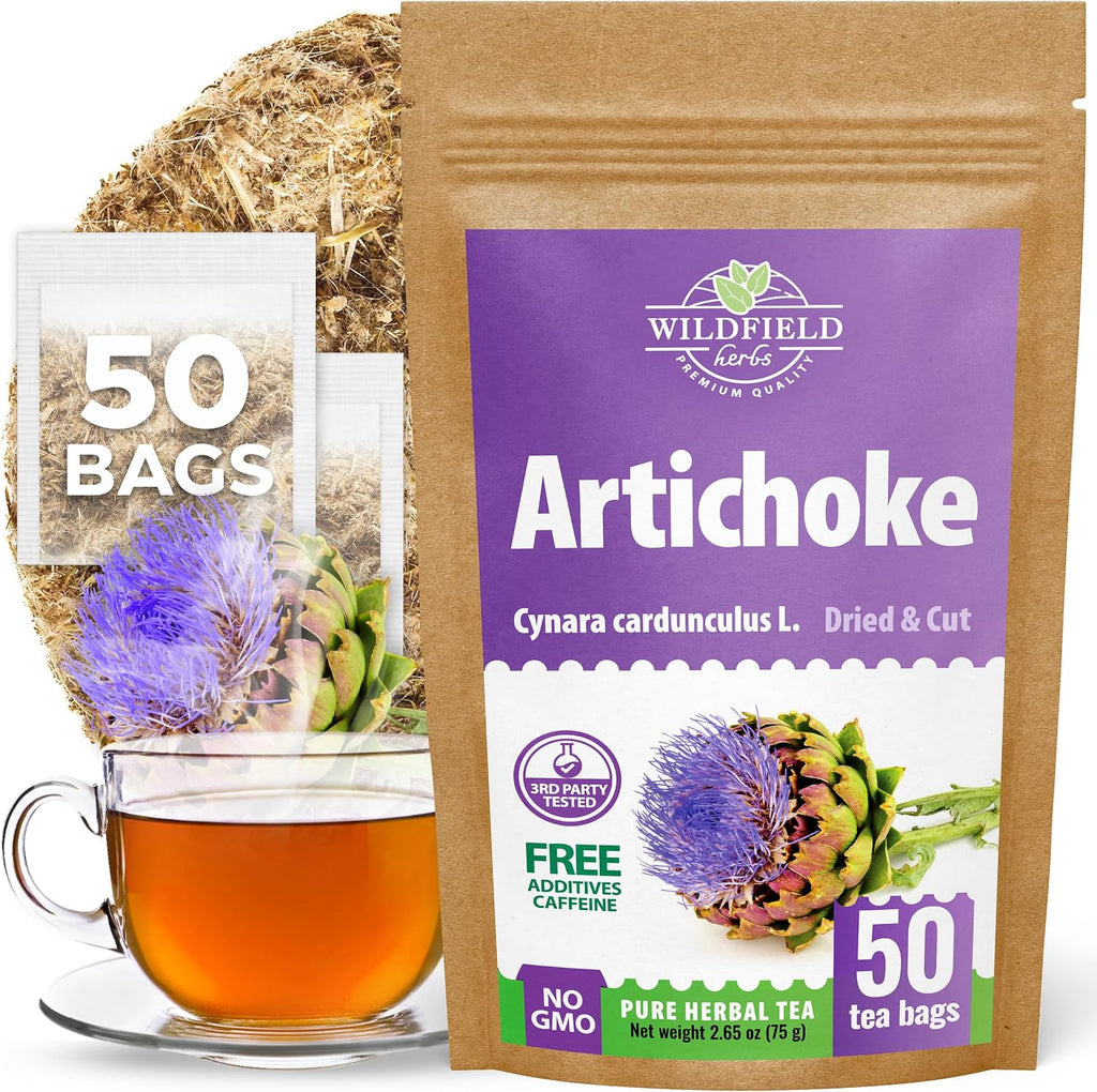 50 Bags Alcachofa Artichoke Leaf Dried Artichokes Blend Herb Tea (Cynara Cardunculus) - 50 Count 2g Tea Bags Herbal Hojas De Alcachofa Seca