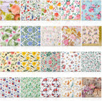 Crtiin 20 Pack Decoupage Napkins Floral Napkins Flower Cocktail Paper Decorative Toilet for Valentine's Day Birthday Party Beautiful Gorgeous, 20 Styles Each 6.5 Inches(Style 2)