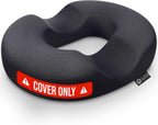5 STARS UNITED Replacement Cover for Large Donut Pillow - Black - Cover Only