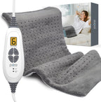 Pure Enrichment® PureRelief® XL Heating Pad - 12" x 24" Electric Heating Pad for Back Pain & Cramps, 6 Heat Settings, Soft Machine Wash Fabric, Auto-Off & Moist Heat (Charcoal Gray)