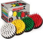 Drill Brush Attachment Power Scrubber Brush Set - 4in 4 Piece Soft, Medium and Stiff Power Scrubbing Brushes Drill Attachment – Spin Brushes for Cleaning Showers, Tubs, Bathroom, Tile, Grout, Carpet