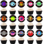 48pcs Vinyl Records Theme Cucpcake Toppers for Rock and Roll Party Decorations Retro Vinyl Record Cutout Cupcake Picks Rock Music Dj Party Decorations for 50s 70s 90s Style Birthday Supplies