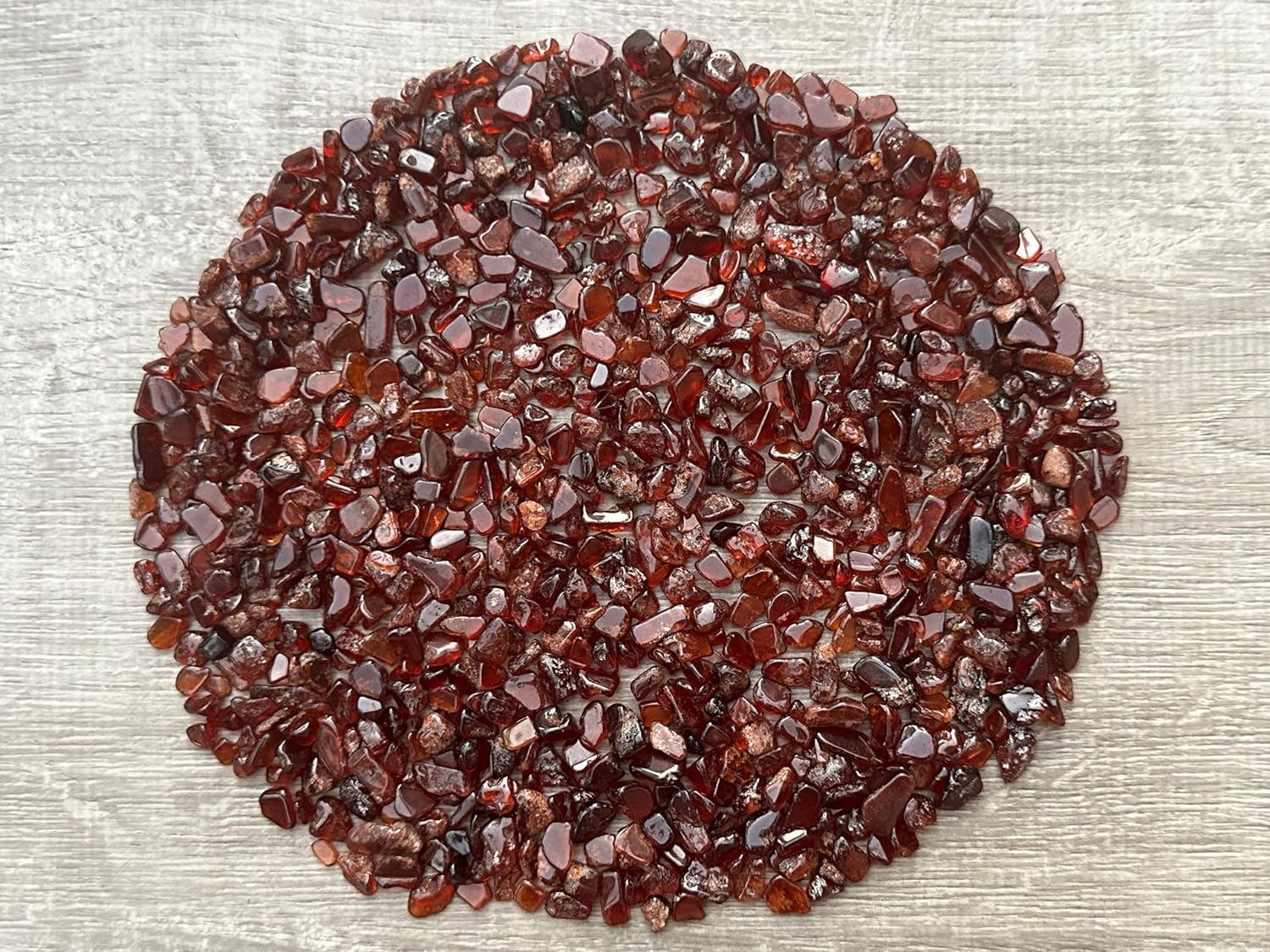 GAF TREASURES 2 oz Lot Natural Semi Tumbled Orange Garnet Gemstone Chips, Crushed Mini Orange Garnet Crystals, Undrilled Crystal Chips (Orange Garnet)